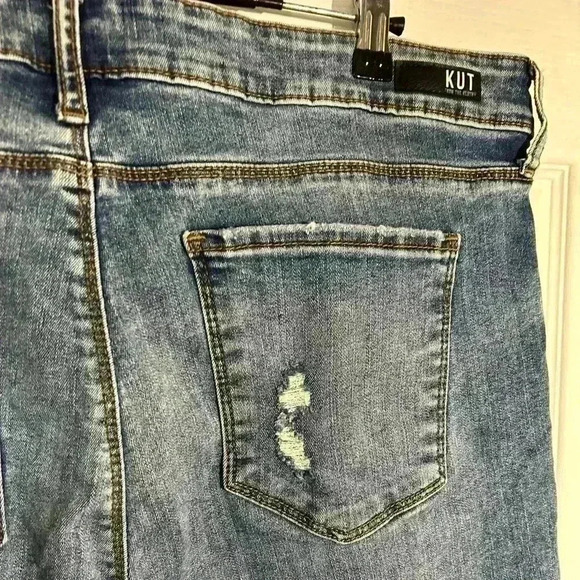 Kut from the Kloth Ana High Rise Fab Ab Flare. Size 18. Denim. Distressed. - Picture 8 of 16